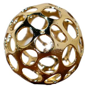  صداف كرة زخرفية مفتوحة بنمط مخرم - HY110 - ذهبي 