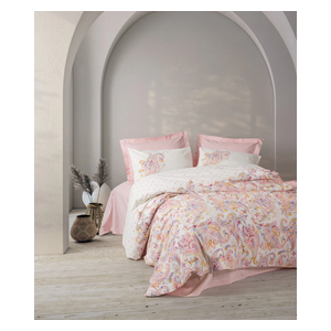  صدف طقم غطاء لحاف مزدوج 220 × 200 سم - 4 قطع - وردي 