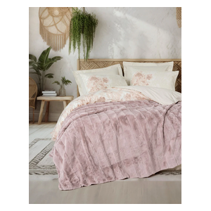 SADAF Comforter Cover Set, Double , 200 x 220cm - 5 Piece - Blush Pink