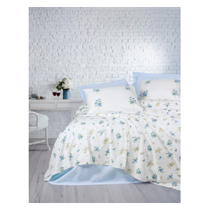  صدف طقم مفرش سرير مزدوج 230 × 220 سم - 4 قطع - ازرق 