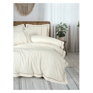  SADAF Comforter Cover Set, Double , 200 x 220cm - 6 Piece - Brown 