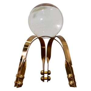  صدف كرة ديكور على حامل نحاسي - HT24 - فضي معدني 