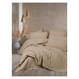  صدف طقم غطاء لحاف مزدوج 220 × 200 سم - 6 قطع - سلمون 