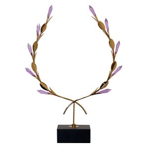  SADAF DG682A - Crystal Wreath Sculpture - Purple Luminous 