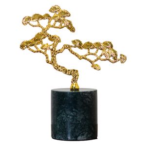  صدف منحوتة بونساي ذهبية - HT-2671 - اسود 