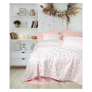 SADAF Bedspread Set, Double , 220 x 230cm - 4 Piece - Pink