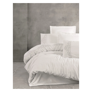  SADAF Comforter Cover Set, Double , 200 x 220cm - 6 Piece - White 