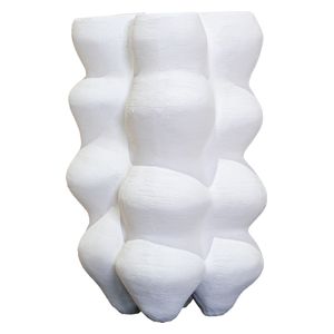  SADAF Sculptural White Bubble Textured Vase - 001 - White 