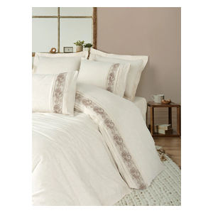  صدف طقم غطاء لحاف مزدوج 220 × 200 سم - 6 قطع - بيجي 