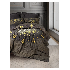  صدف طقم غطاء لحاف مزدوج 220 × 200 سم - 6 قطع - رمادي غامق 