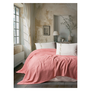  صدف طقم مفرش سرير مزدوج 230 × 220 سم - 4 قطع - وردي 