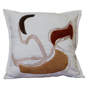 صدف وسادة بتصميم دوامة تجريدية - كريمي 