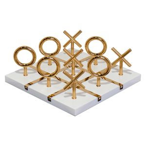  SADAF Luxury Gold-Tone Tic-Tac-Toe Decorative Game - JL-24 