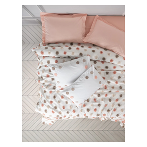  صدف طقم مفرش سرير مزدوج 250 × 230 سم - 4 قطع - سلمون 