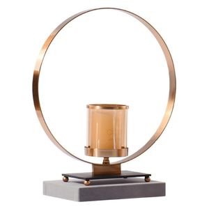  صدف فانوس شمعة معدني حديث على شكل حلقة - D125A -  برونزي 