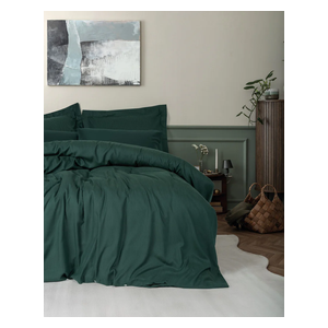  صدف طقم غطاء لحاف مزدوج 220 × 200 سم - 4 قطع - زيتوني 