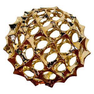  SADAF Large Polished Gold Openwork Spikey Sphere - D6112 