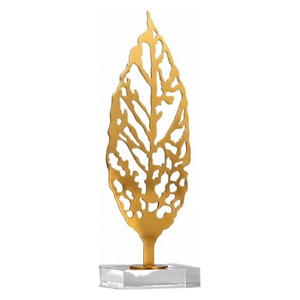  SADAF Short Modern Brass Leaf on Crystal Base - Y10B 