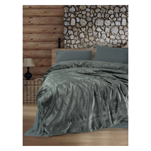  صدف طقم غطاء لحاف مزدوج 220 × 200 سم - 4 قطع - رمادي 