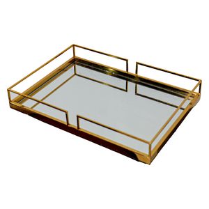 صدف صينية تقديم - 38×26×6.5 سم - D40Mirror - ذهبي