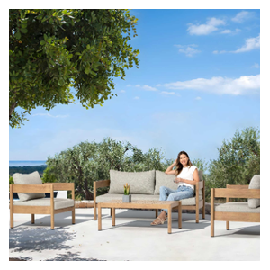  Sadaf Max Alum Garden Set Outdoor Furniture -Beige 