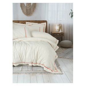  صدف طقم غطاء لحاف مزدوج 220 × 200 سم - 6 قطع - برتقالي 