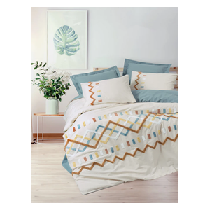  صدف طقم غطاء لحاف مزدوج 220 × 200 سم - 6 قطع - بنعناع 