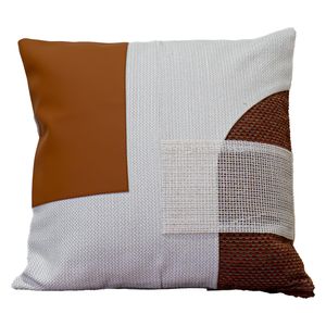  SADAF Basketweave Decorative Pillow - Brown 