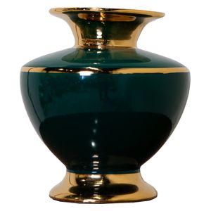  SADAF Small Emerald Green and Gold Decorative Ceramic Vase - 793-2 
