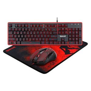 Redragon S107 - Wired Mouse, Keyboard - With mouse pad - Black
