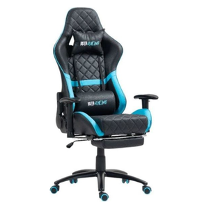 كرسي ألعاب نور أربيل - جلد PVC ومسند قدم قابل للسحب - إمالة 135° - عجلات صامتة - اسود