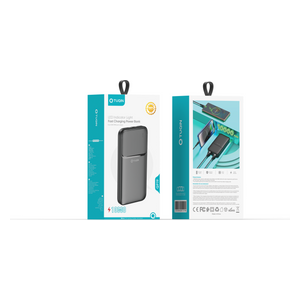 شاحن محمول كيو-توكين - بطارية 10000 مللي أمبير/ساعة - مقاومة للحريق ABS - أسود