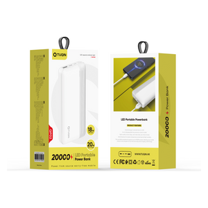  باور بانك كيو-توكين QP02 - ابيض - 20000mAh 