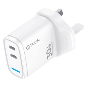  شاحن كيو-توكين QB59 - يو اس بي سي مزدوج - أبيض 