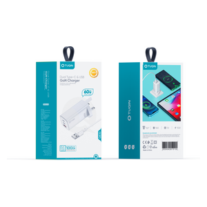  شاحن كيو-توكين مزدوج - يو اس بي سي و يو اس بي - أبيض 