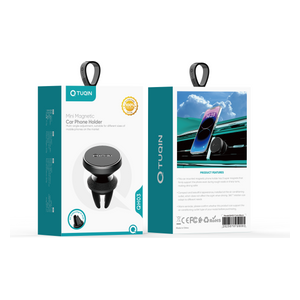 حامل موبايل للسيارة كيو-توكين QH03 - بلاستيك ABS مع نقش جلدي - أسود