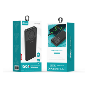شاحن محمول كيو-توكين - 10000 مللي أمبير - شحن سريع - أسود