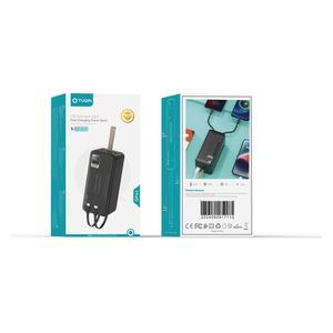 شاحن محمول كيو-توكين - 45000 مللي أمبير - شحن سريع متعدد المنافذ - أسود