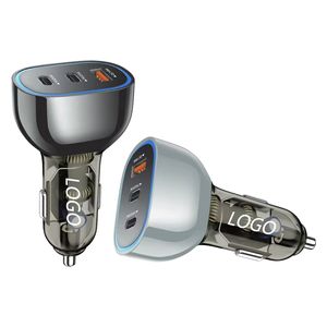 Nine CH 005 - Car Charger - 65W - 2 Ports - Silver