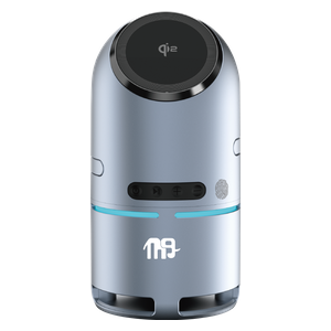  Nine WLC 009 - Robot Assistance Wireless Charger with Stereo Speaker & LED Ring - Gray 