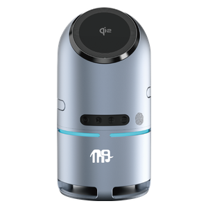  Nine WLC 009 - Robot Assistance Wireless Charger with Stereo Speaker & LED Ring - Gray 