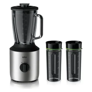  Braun PowerBlend 3 Jug Blender - 800W - 1.5L - with 2 Smoothie Cups - Black 