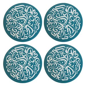 Seen Ceramic Coaster Set - 4 piece - Turquoise