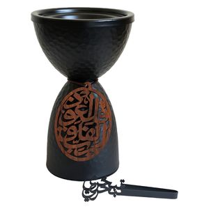 طقم مبخرة معدنية سين - 3 قطع - اسود