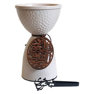 طقم مبخرة معدنية سين - 3 قطع - اوف وايت