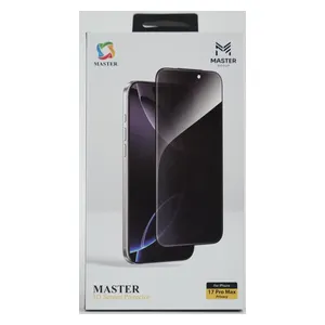 واقي شاشة زجاجي مقوى ثلاثي الأبعاد للخصوصية من ماستر لهاتف ايفون 17 برو ماكس - اسود 