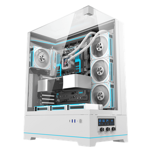  كيس كمبيوتر دارك فلاش DY450L برو - هيكل ATX فاخر مع مروحة تبريد واحدة - ابيض 