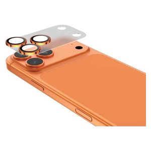  واقي عدسة الكاميرا ثلاثي الأبعاد بتغطية كاملة من ماستر لهاتف ايفون 17 برو ماكس - برتقالي 