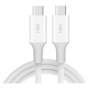  Deli - USB-C to USB-C Cable - 2m - 100W - White 