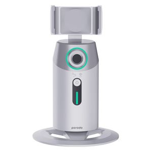  Porodo Camera Gimbal with AI Face Tracking - 360° Rotation - 4000mAh - White 